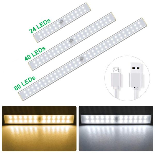 

cabinet light 24 40 60 leds wall lamp dc 5v usb under motion sensor for closet stair kitchen bedroom home lighting