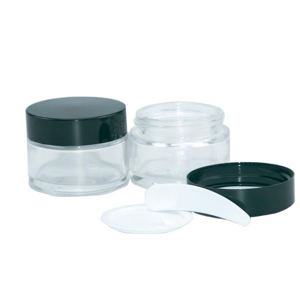 

storage bottles & jars 10pcs 30ml transparent vitreous cream bottle with black screw cover small delicate lovely gifts cosmetics jar empty v