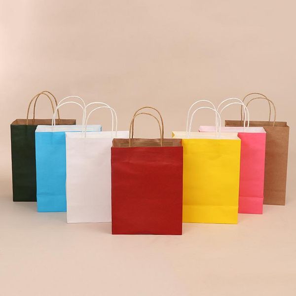 

gift wrap 25pcs 15x21x8cm kraft paper bags colorful wedding birthday party supply festival gifts candy