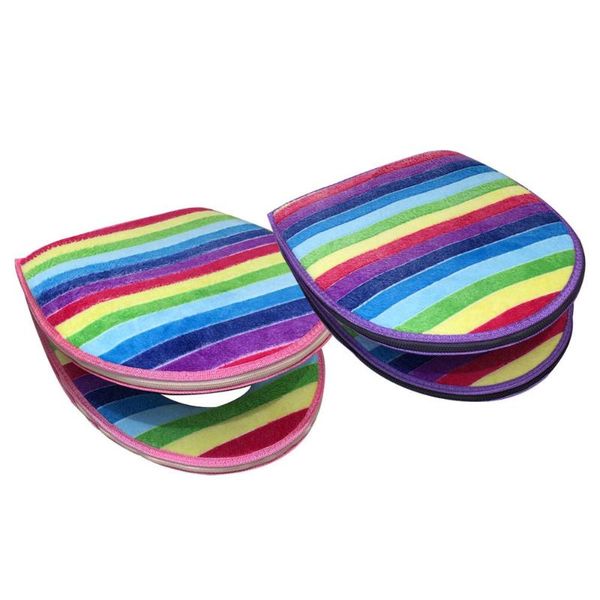 

carpets 1 set colorful toilet seat cover lid flannel cushion