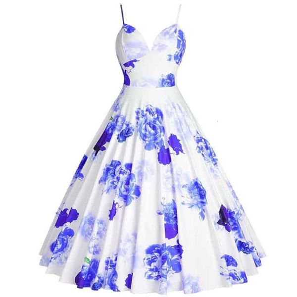 

large v-neck print suspender dress for women, Black;gray