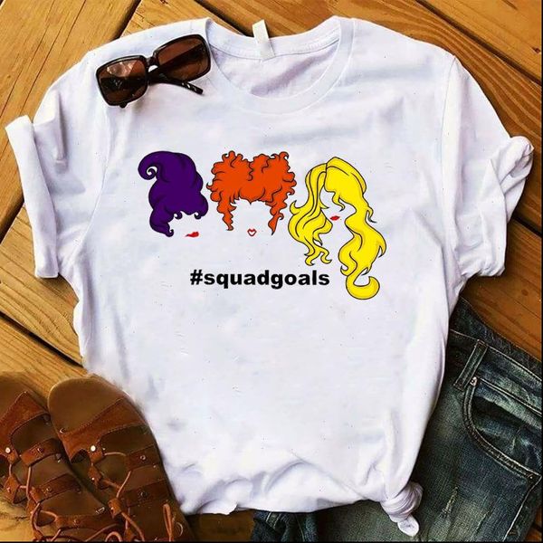 

women lady t shirt halloween squadgoals witch printed tshirt ladies tee shirt women female clothes graphic t shirt, White