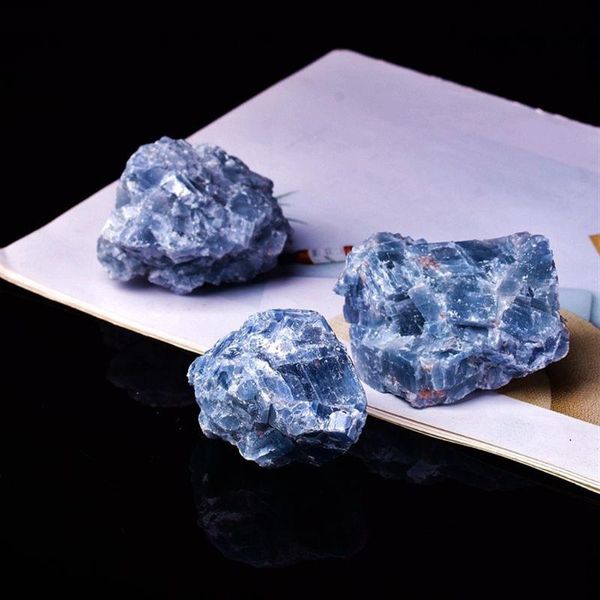 

decorative objects & figurines 1pc natural blue celestite stone quatrz crystal healing mineral rough ore rock reiki collectible specimen for