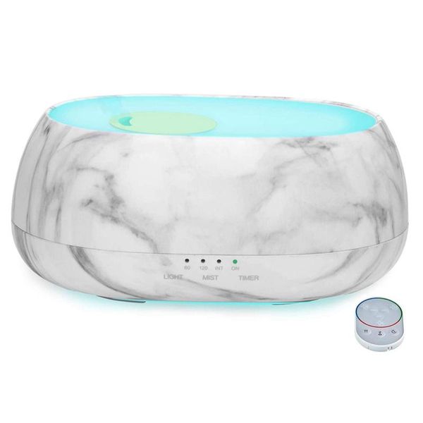 

500ml cloud aroma essential oil diffuser,remote control,unique two-mode spray/cloud ultrasonic cool mist marble eu plug
