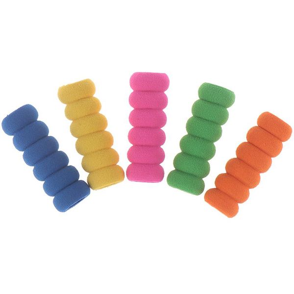 

10pcs pen cap pencil hand protection ridged cap handwriting soft foam pen pencil grips children school stationery, Black;red