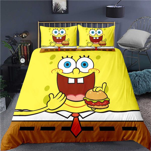 

selling cartoon spongebob 3d printing colorful bedding sets duvet cover-93