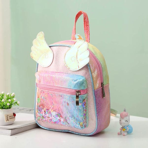

girls backpacks children bags school kids accessories unicorn kindergarten rainbow childrens cartoon sequin bag b8151
