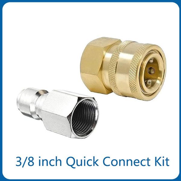 

water gun & snow foam lance 5000 psihigh pressure cleaner tool daily washer adapter set, 3/8 inch quick connect kit, female fitting,stainles