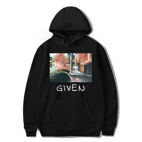 

men's hoodies & sweatshirts given manga music mafuyu hoodie pullover women harajuku streetwear men fashion clothe plus size tracksuit, Black