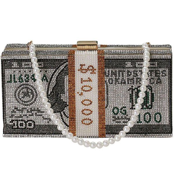 

stack of cash crystals women money evening clutch bags women evening bag,women handbag,lady shoulder bag