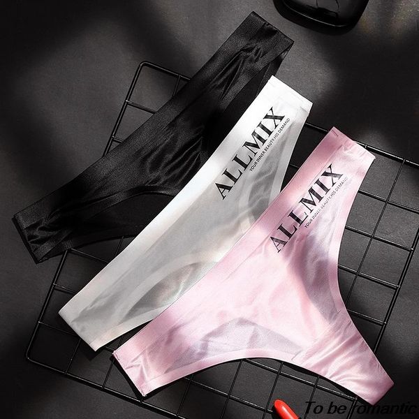 

women's panties underwear, appeal, transparent ice silk, one-piece t-pants, 3 pieces, Black;pink