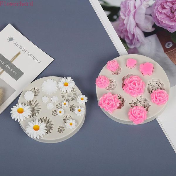 

baking moulds small daisy flower mold diy crystal epoxy silicone fondant cake chocolate candy decor