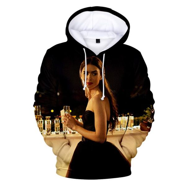 

men's hoodies & sweatshirts children's emily in paris hoodie 3d tracksuit women sweatshirt streetwear clothes boys/girls pullovers, Black