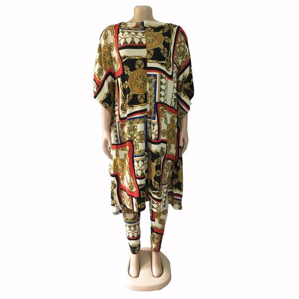 

vintage loose 2in1 big stretch women set casual ankara dashiki style outfit, Gray