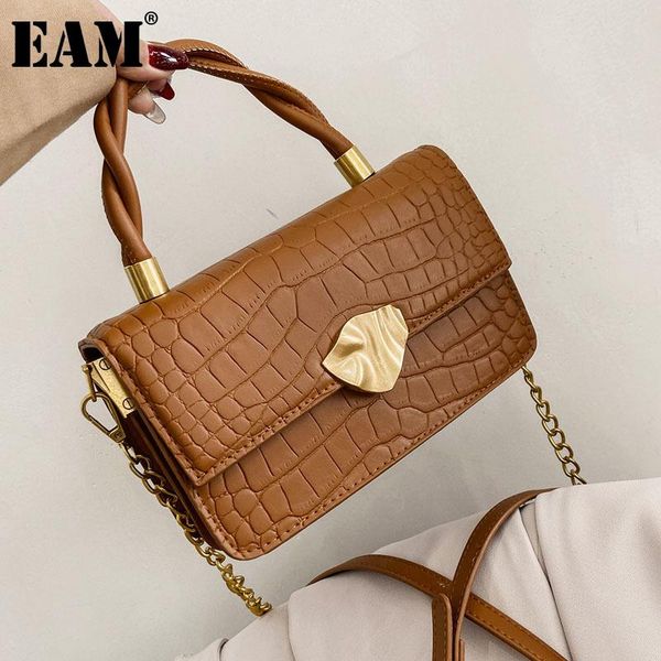 

cross body [eam] women chains handbag pu leather flap personality all-match crossbody shoulder bag fashion 2021 18a2085
