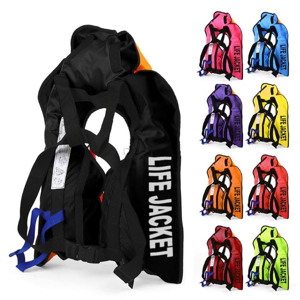 

life vest & buoy manual inflatable jacket professional swiming fishing for children water sports adult