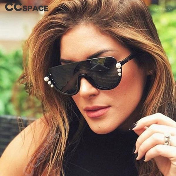 

sunglasses 47741 luxury pearl one lens for women shades uv400 brand glasses designer fashion, White;black