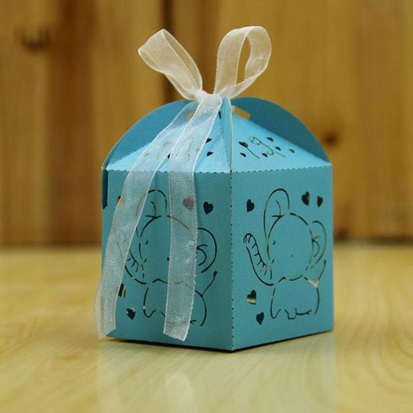 

gift wrap asypets 50pcs/pack elephant laser cut hollow candy box wedding decorative