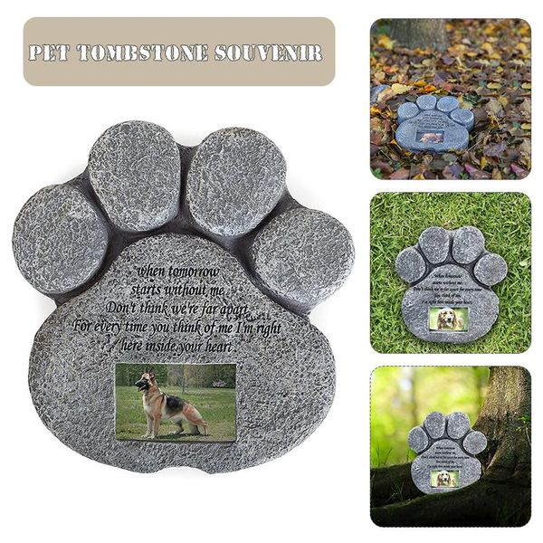 

garden decorations print dog memory stone with po frame resin crafts for indoor outdoor decoration l9