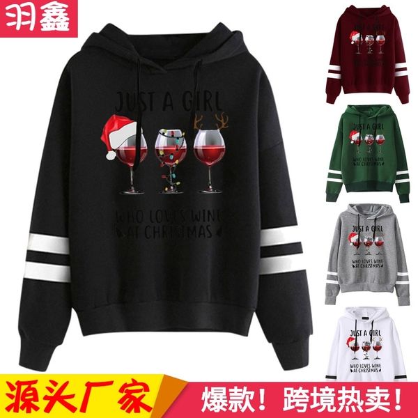 

autumn / winter 2020 new printed hooded long sleeve fleece peripheral sweater, Black