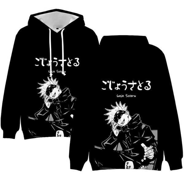 

men's hoodies & sweatshirts anime jujutsu kaisen sweatshirt cosplay 3d print hoodie women men streetwear hip hop hooded jacket sudade, Black