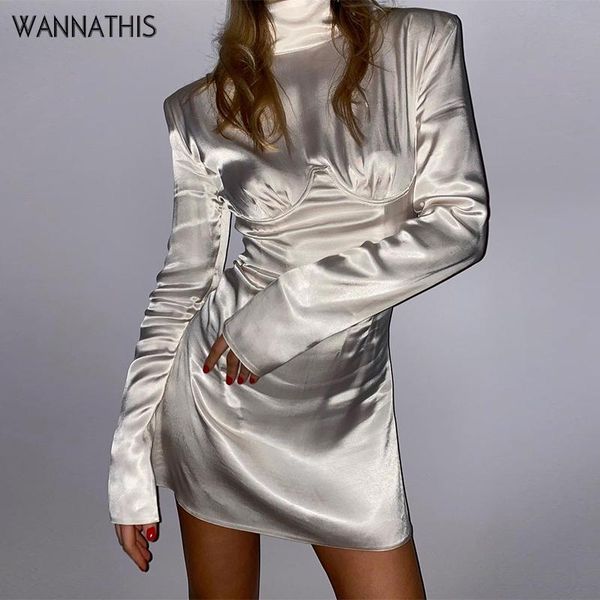 

casual dresses wannathis silk women mini front elegant long sleeve turtleneck office zipper female clothing autumn vestidos, Black;gray