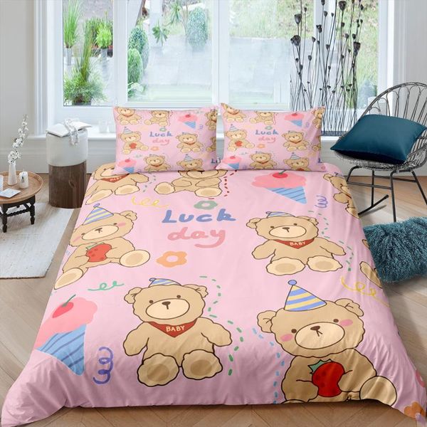

bedding sets ice cream printed set cute girls  king size luxury duvet cover 2/3pcs 140x210 240x220 quilt covers pillowcases