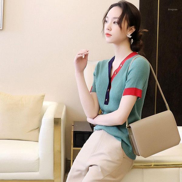 

women's t-shirt summer ice silk knitwear short sleeve, White