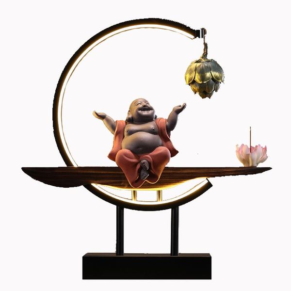 

fragrance lamps luxury incense burner ceramic led light buddha statue retro vintage holder incensario spiritual decor ei50ib