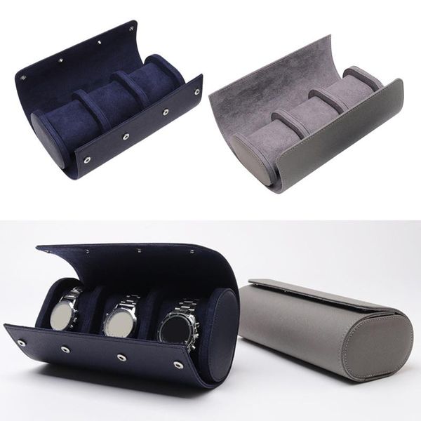 

watch boxes & cases men roll travel case jewelry bracelets gift storage display, Black;blue