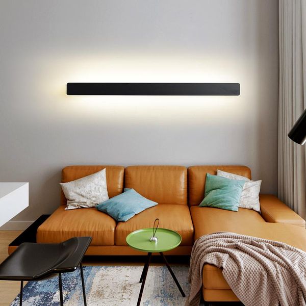 

wall lamp strip modern minimalist living room sofa background bedroom linear bedside simple aisle lens