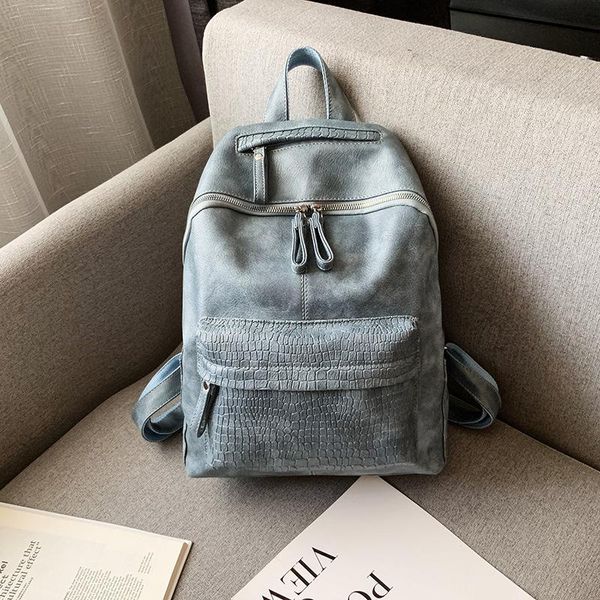 

backpack style women's bag fashionable retro soft surface pu geometry