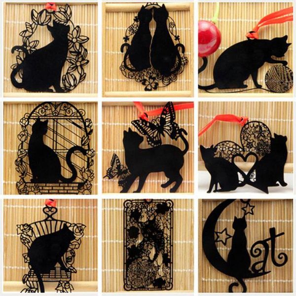 

bookmark cartoon cat bookmarks japanese black paint metal paging books stationery office school supplies