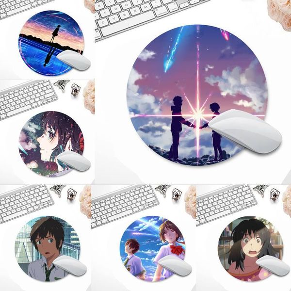 

mouse pads & wrist rests anime your name beautiful mat round non-slip cushion