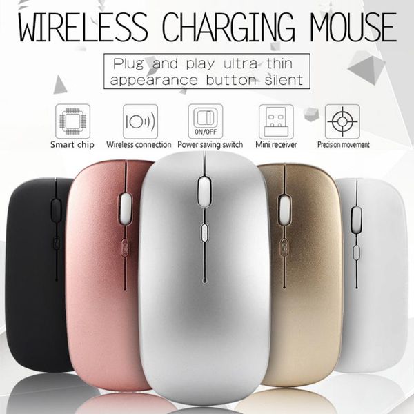 

2.4ghz rechargeable wireless mouse silent button ultra thin usb optical mice new mouse para computador raton para computadora
