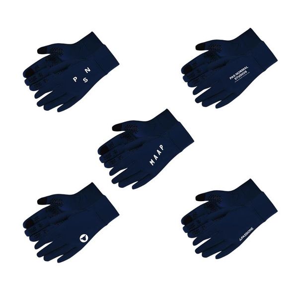 

cycling gloves outdoor sports touchscreen winter bicycle bike for men women windproof simulated soft warm full finger, Black