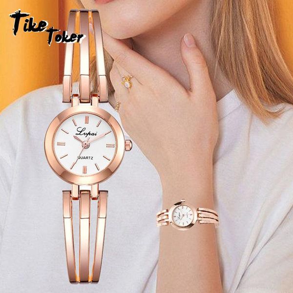 

wristwatches tike toker fashion ladies alloy strap quartz wrist watch lover watches bracelet for women, Slivery;brown