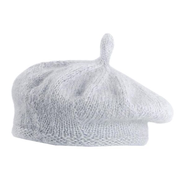 

caps & hats born pography props hand-woven soft mohair beret solid color baby hat dropship, Yellow