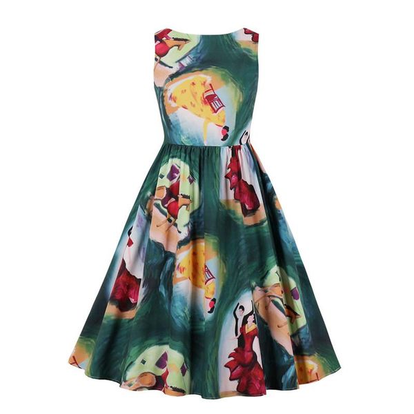 

casual dresses harajuku women vintage floral dress 50s 60s retro rockabilly cocktail swing tea rock punk party clothing vestidos, Black;gray