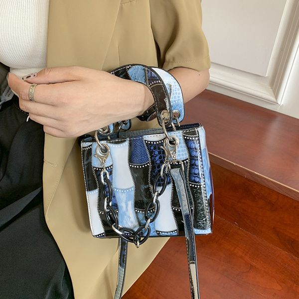 

evening bag 2021 pu slub pattern temperament styling handbag trend chain single shoulder diagonal women's