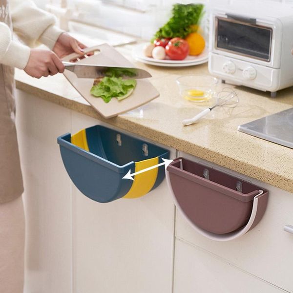 

hanging baskets kitchen cabinet folding waste bin trash can storage box for bathroom rubbish container household cleaning tool