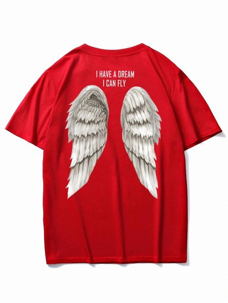 

men wing & slogan graphic tee 79tz#, White;black