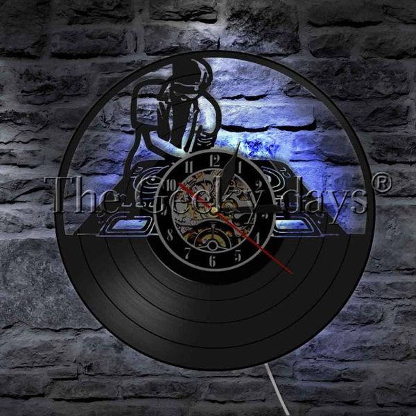 

wall lamp 1piece dj turntable rock n roll music party led night light record clock studio hanging for gift
