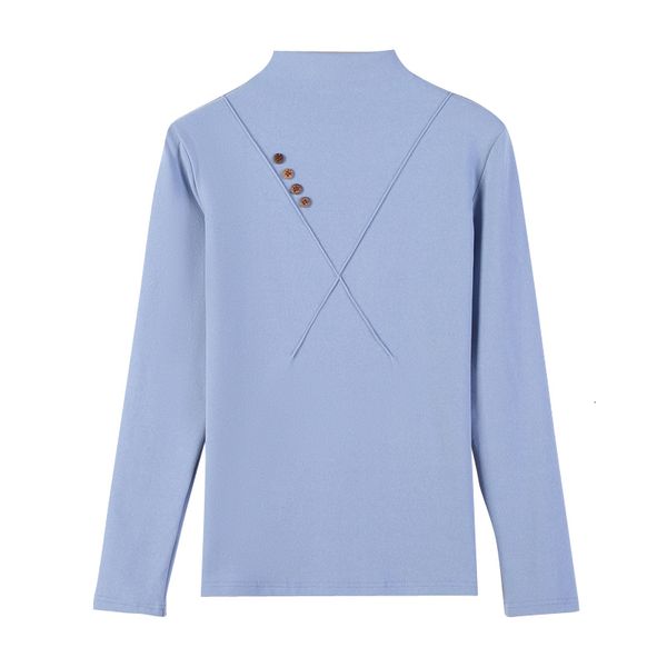 

2021 new 7 women t-shirts long sleeve casual slim bottoming solid female basic ladies shirt autumn turtleneck tee qhal, White
