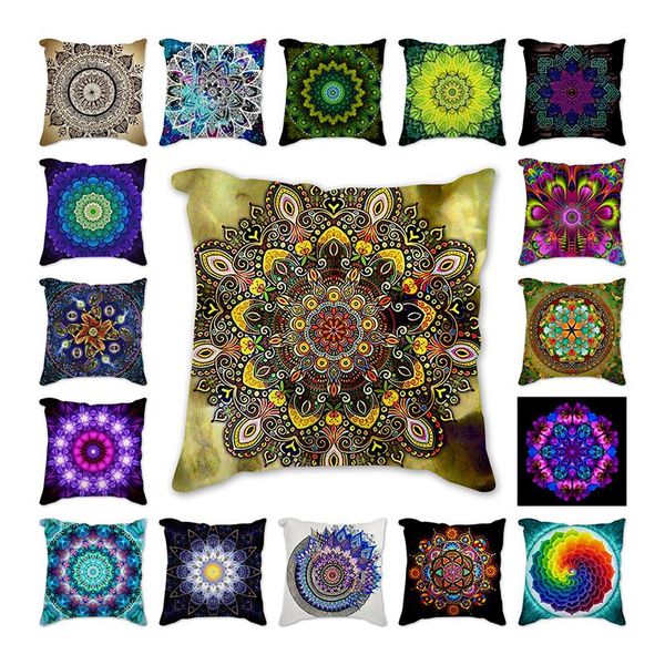 

cushion/decorative pillow cushions sticker flower of life mandala pattern cotton linen throw cushion cover car home sofa bed decorative