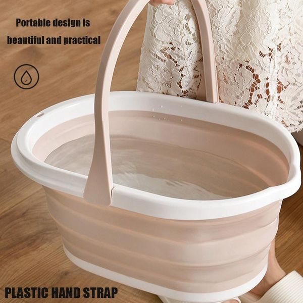 

Folding Bucket Car Wash Outdoor Thick Silicone Fishing Supplies Hand-Held Folding Mop Bucket Portable Water Storage