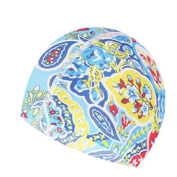 

2020 multi prints fabric swimming cap swiming pool protect long hair ears hat swim bathing hats nylon caps for women me qylnwx