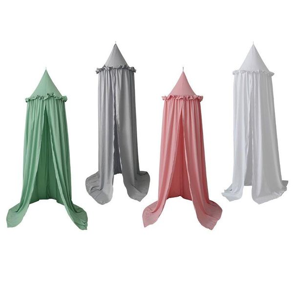 

kids bed canopy curtains children play baby crib cot hanging tent round hung dome mosquito mesh room decoration