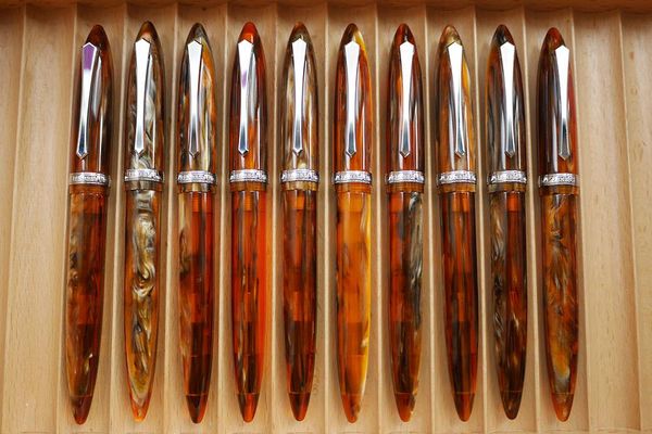 

fountain pens penbbs 480 specil style amber color resin pen with f nib