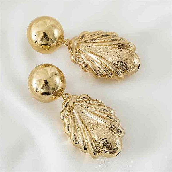 Золотые цветные серьги Cicada большие для женщины большие животные подвеска мода ювелирные изделия как дизайн подарка праздника 210706